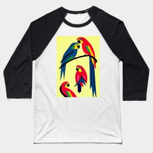 BEAUTIFUL PARROTS LEMON YELLOW BACKGROUND Baseball T-Shirt